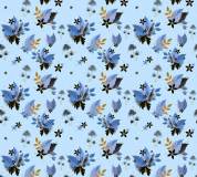 P-182 Цветы-звездочки (голубой) 300х270 Произвольная стыковка по ширине