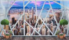 18502_18503_Панорамное геометрическое окно Hong Kong Urban